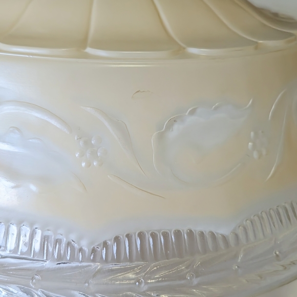 1930s Heavy Glass 3-Hole Light Cover - Picture 2 of 10